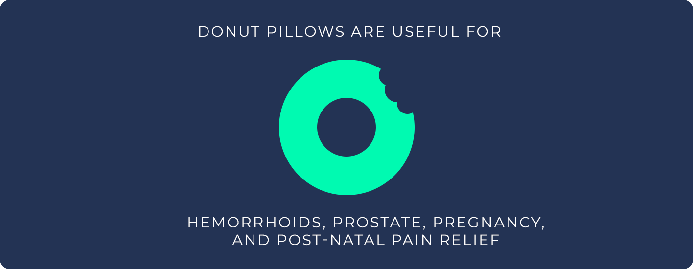 Donut pillows are useful for hemorrhoids, prostate, and post-natal pain relief