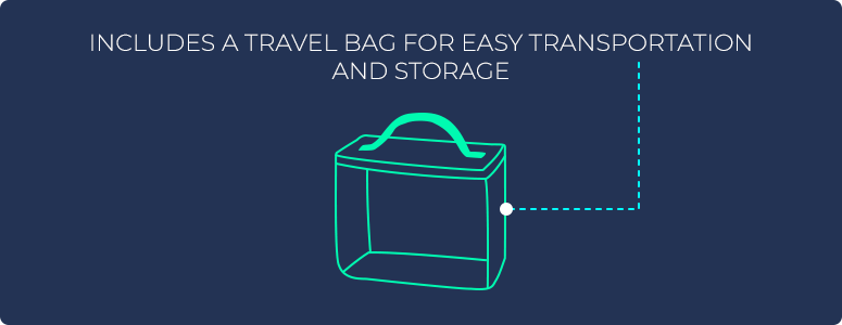 Includes a travel bag for easy transportation and storage
